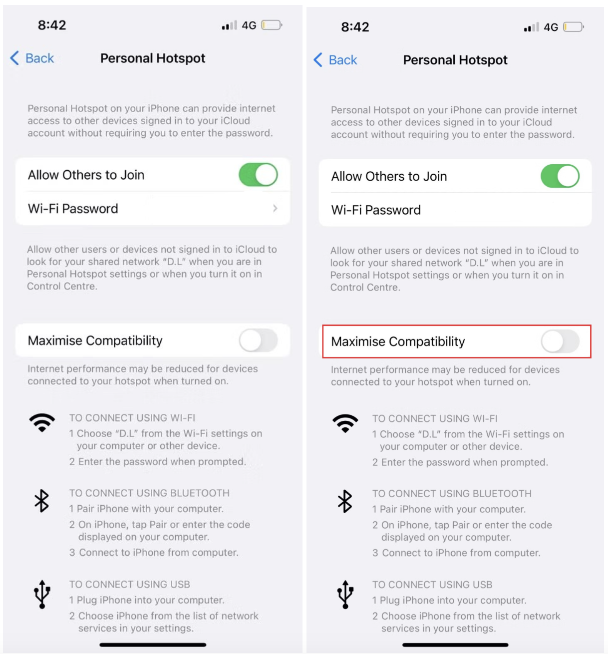  Toggle on Maximize Compatibility on your iPhone